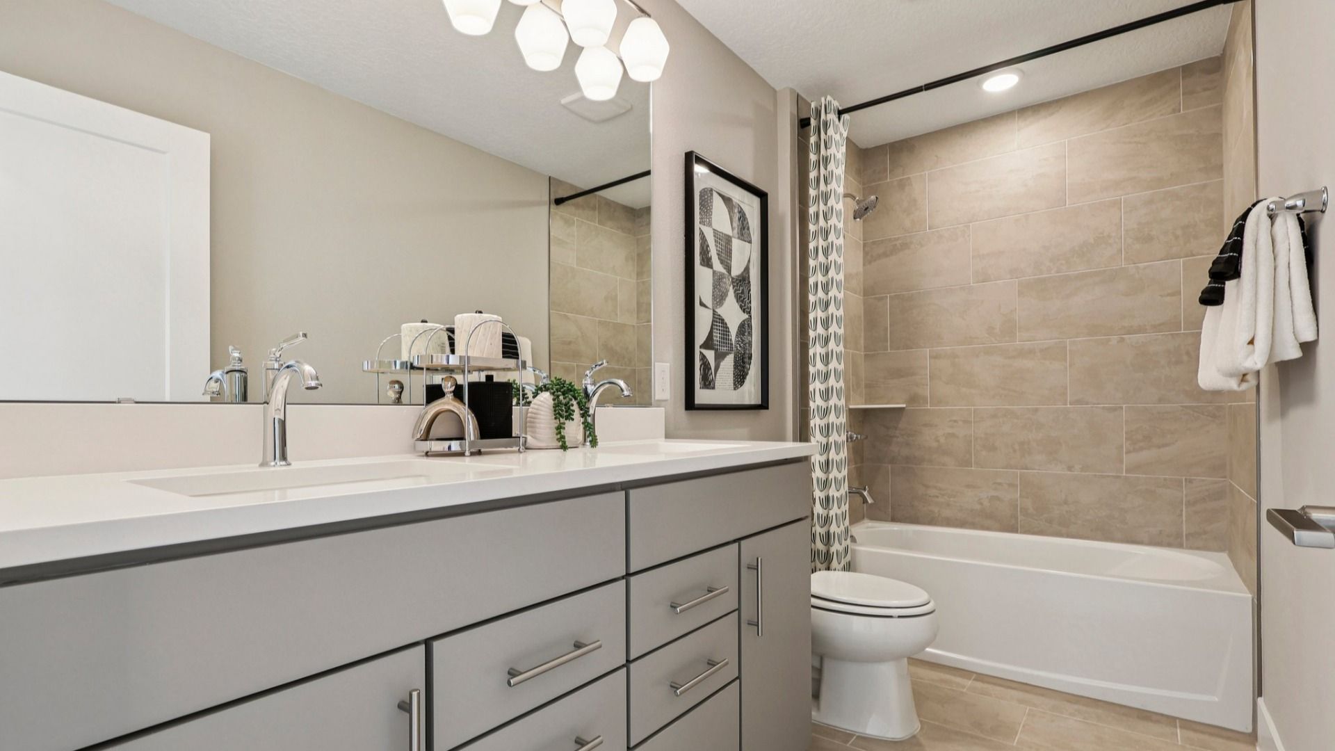 Lakeside at Satilla Model Home Secondary Bathroom in the Mangrove Floor Plan by DRB Homes