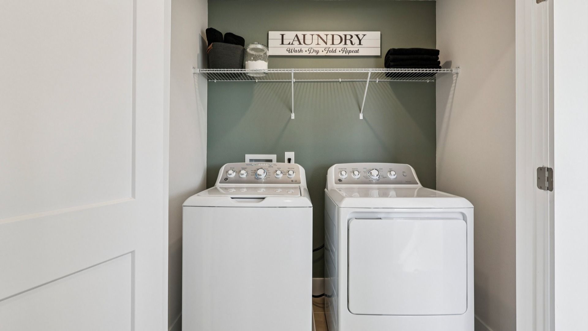 Lakeside at Satilla Model Home Laundry Room in the Mangrove Floor Plan by DRB Homes