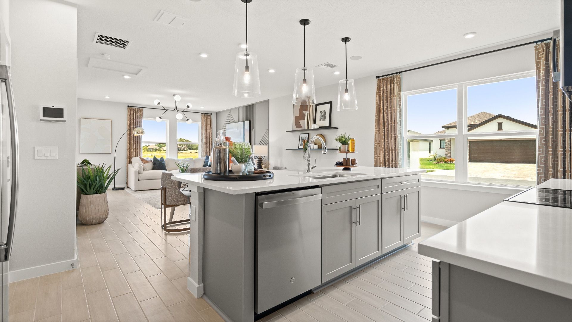Farmhouse style Kitchen in this New Construction Home in Winter Haven Florida by DRB Homes the Jupiter in Willowbrook North