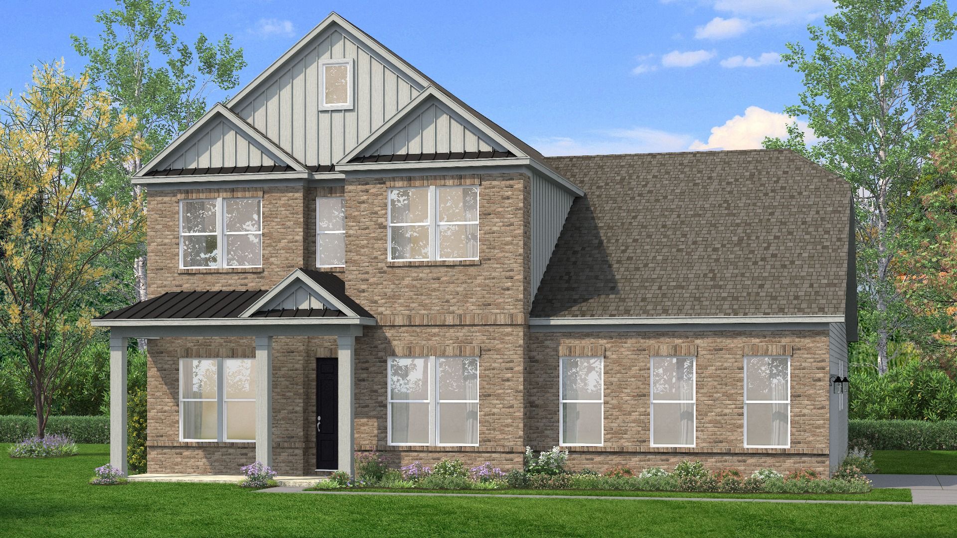 Exterior of home with brick facade showing optional side-entry garage