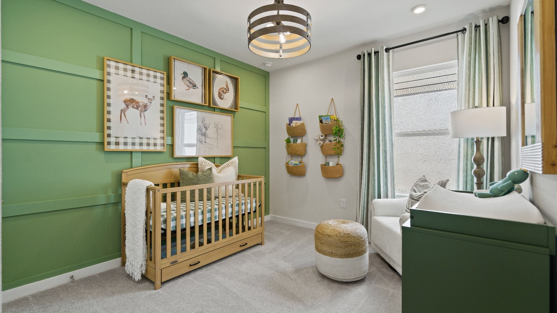 Atlantic Plan Single Story Home by DRB Homes, Third Bedroom Staged as a Nursery in Liberty Trace in Haines City, FL