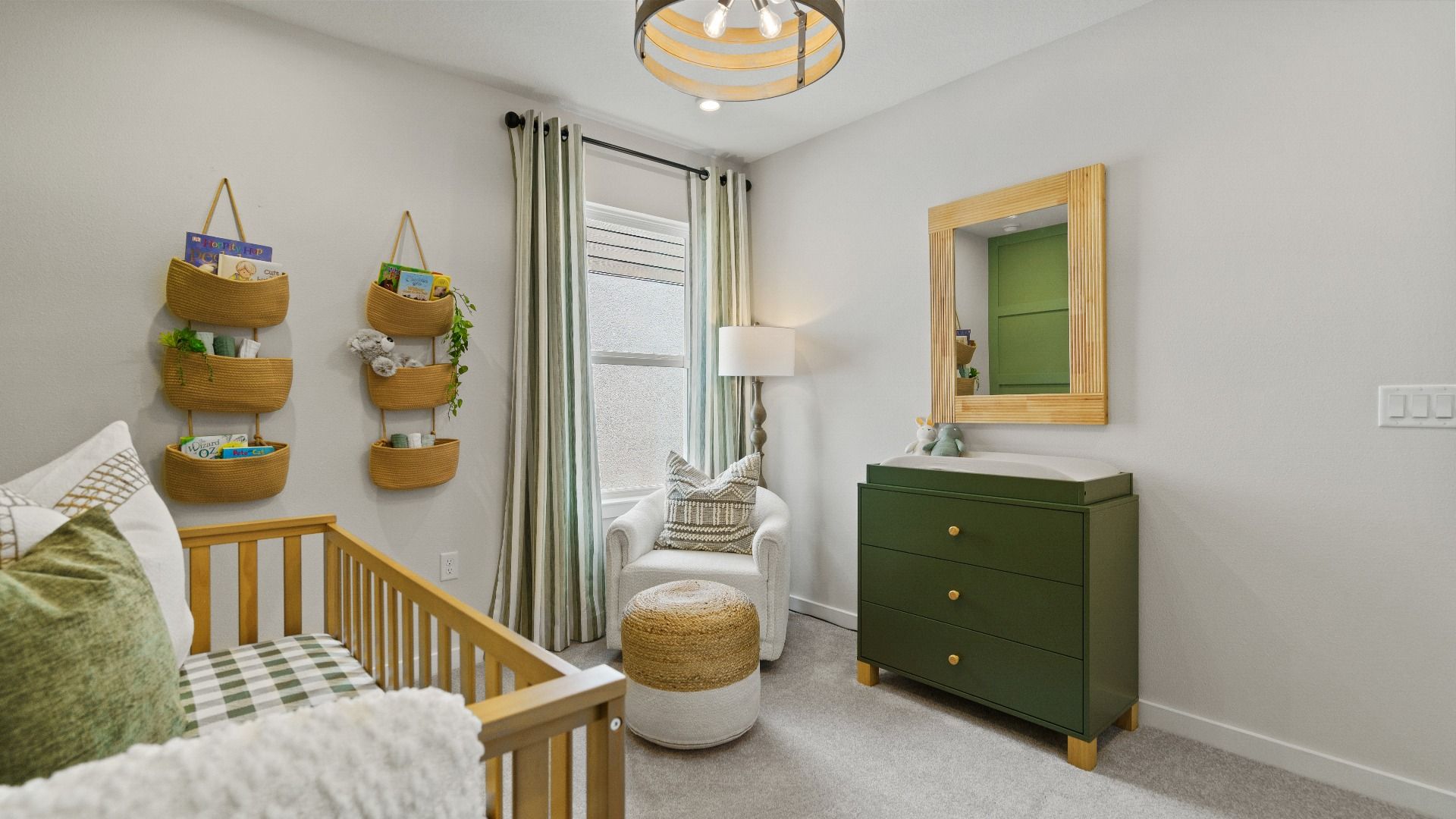 Atlantic Plan Single Story Home by DRB Homes, Third Bedroom Staged as a Nursery in Haines City, FL