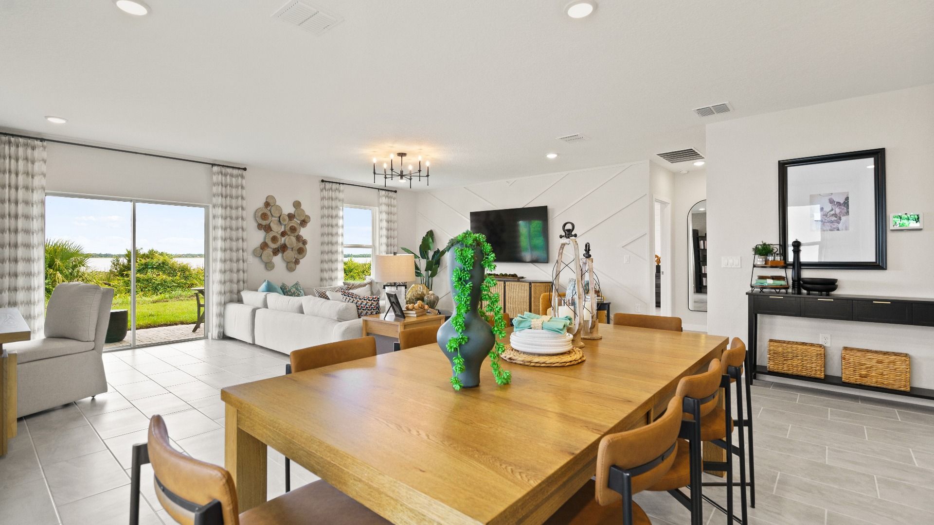 Castaway Living and Dining Area, new home plan available at Liberty Trace in Haines City, fl