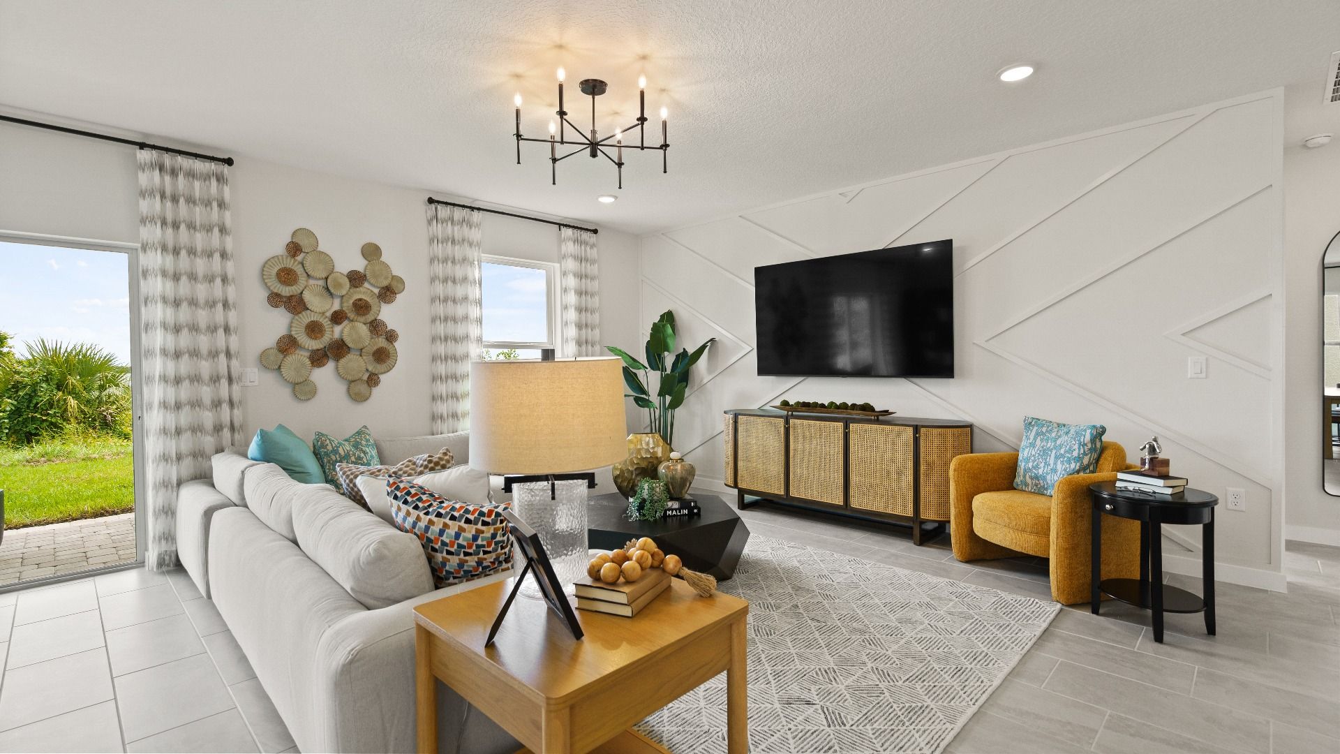 Castaway Model Home Living Area, new home plan available at Liberty Trace in Haines City, fl