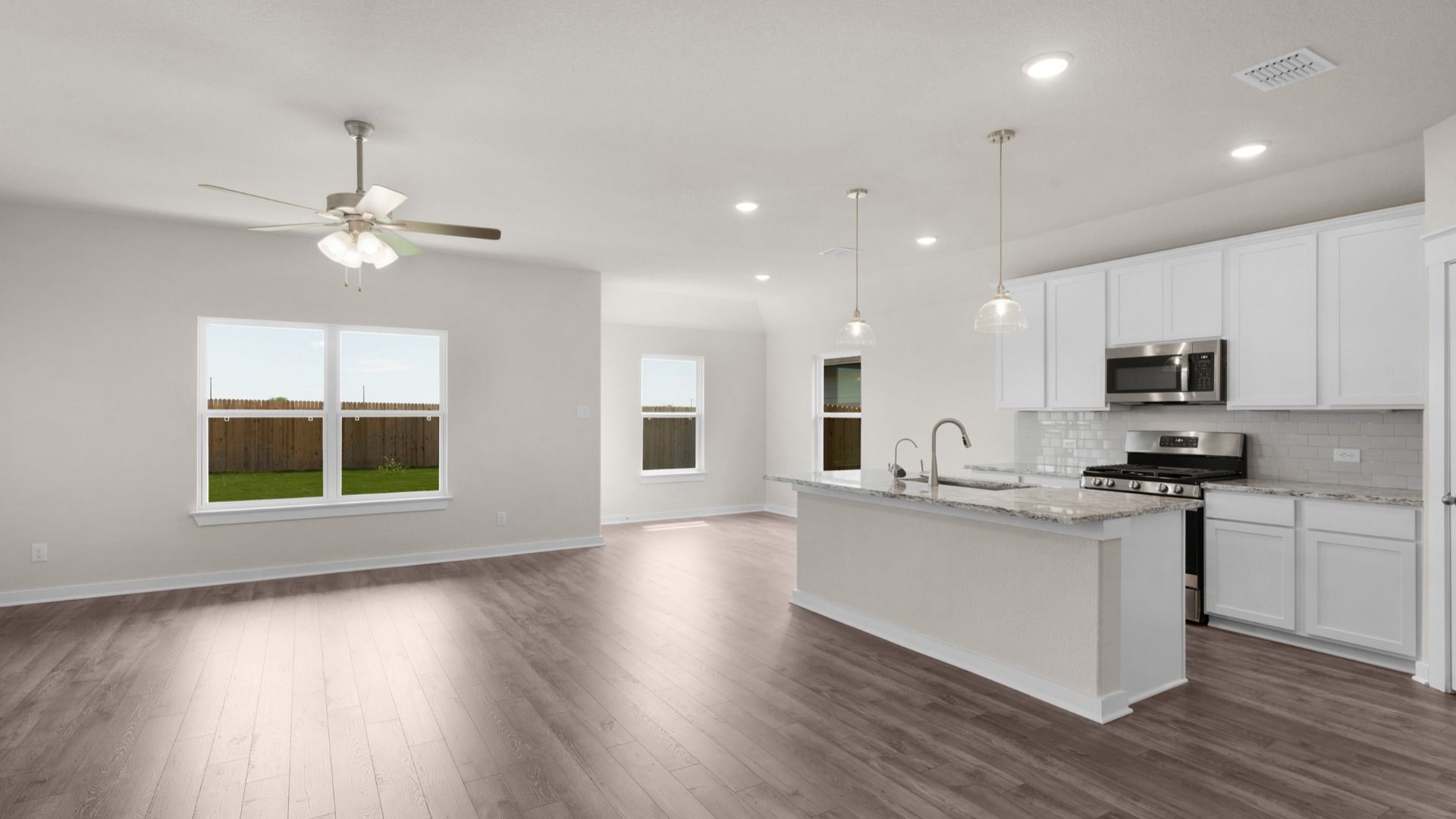 Open Layout, Kitchen Opens to Dining Area and Living Area