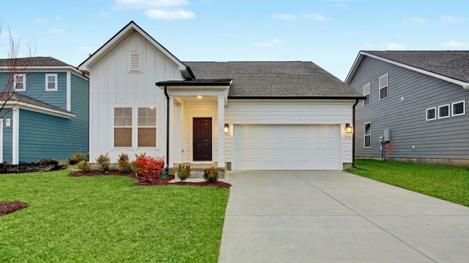 Exterior of a Greenwich plan home built at Cottages of Bearwood in Mt. Pleasant, TN