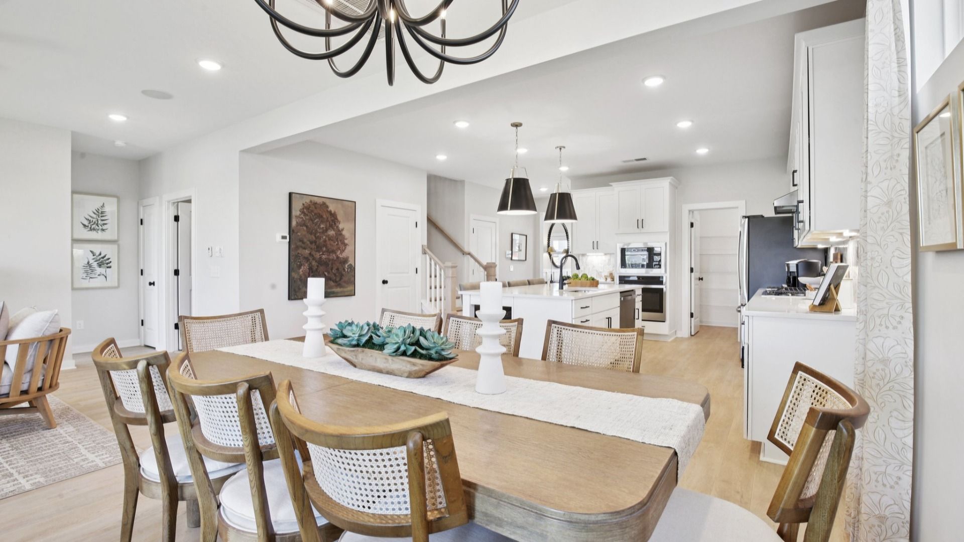Dedicated dining area near kitchen and back patio