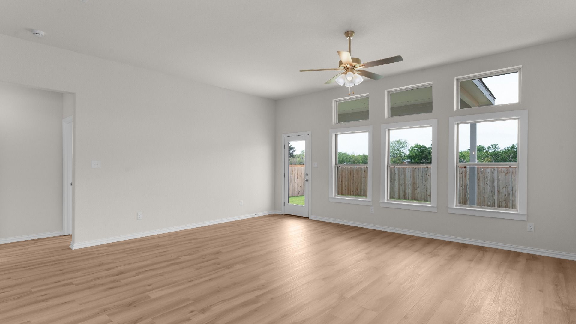 Great Room Features Plenty of Windows for Natural Light