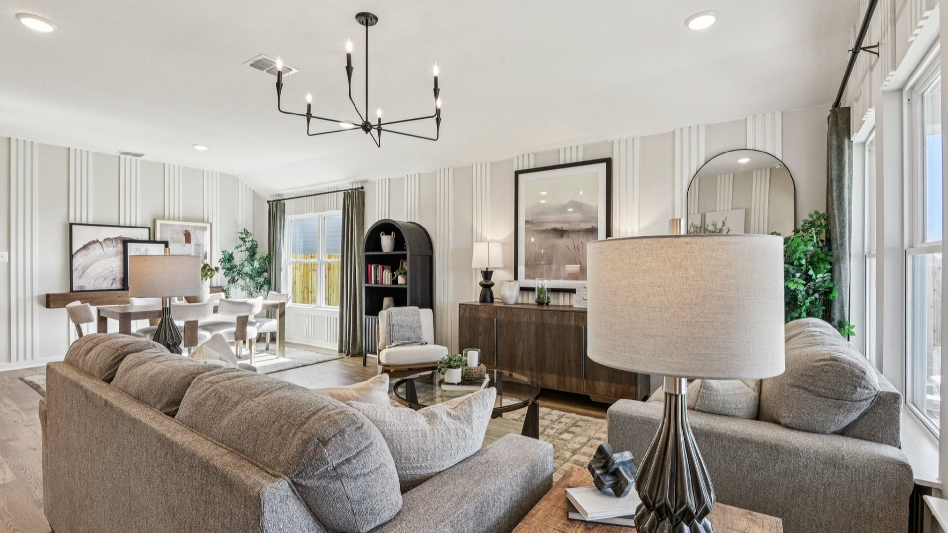 The Great Room is the heart of the home and overlooks the backyard