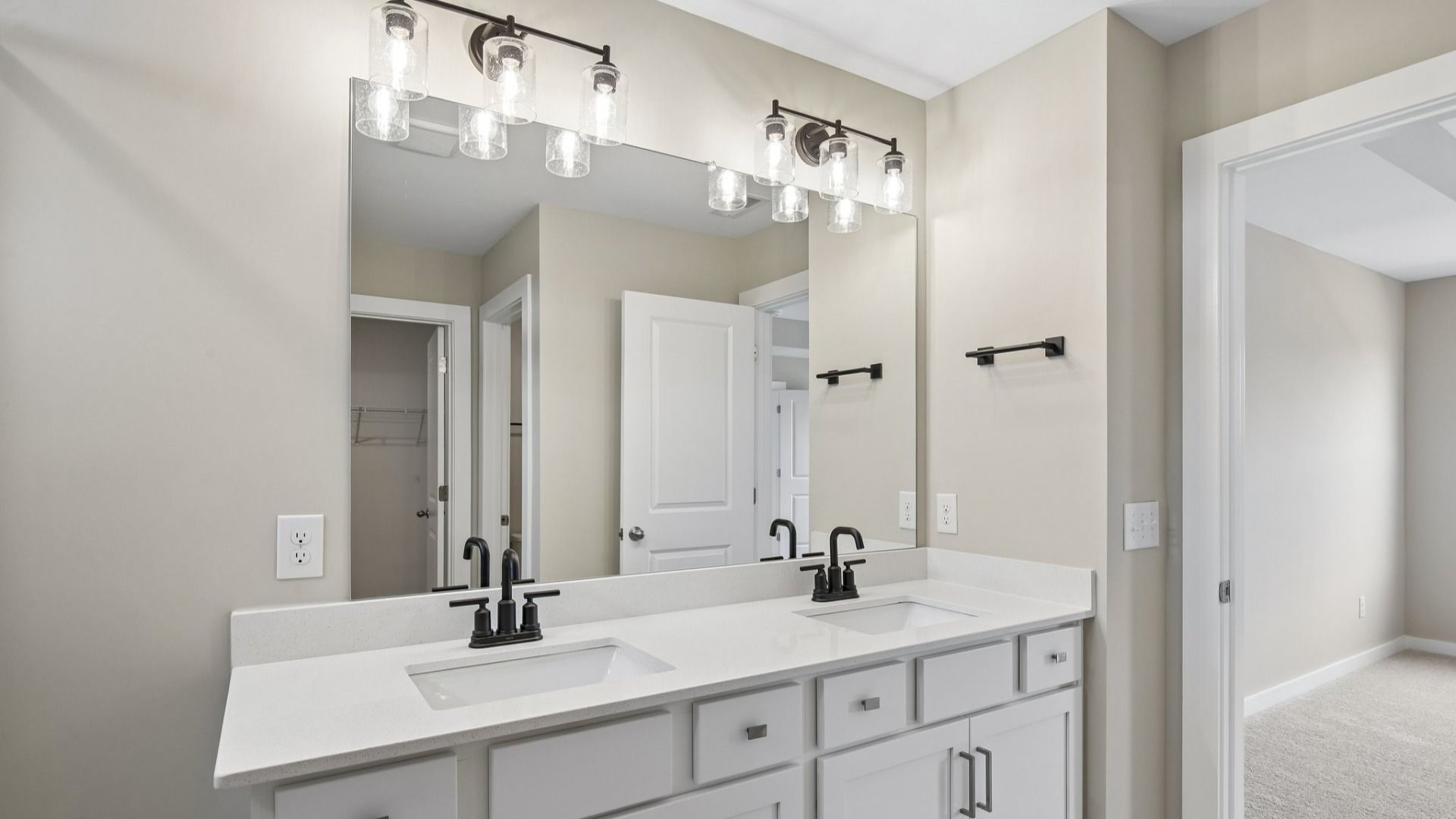 Bathroom with dual vanity