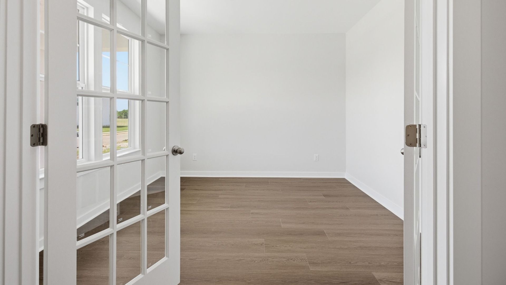 The study with French doors, natural bright light from windows