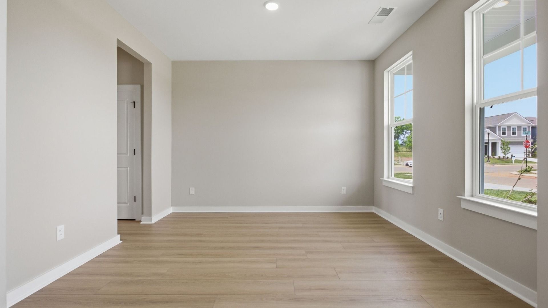 Flex Room with bright natural light through windows