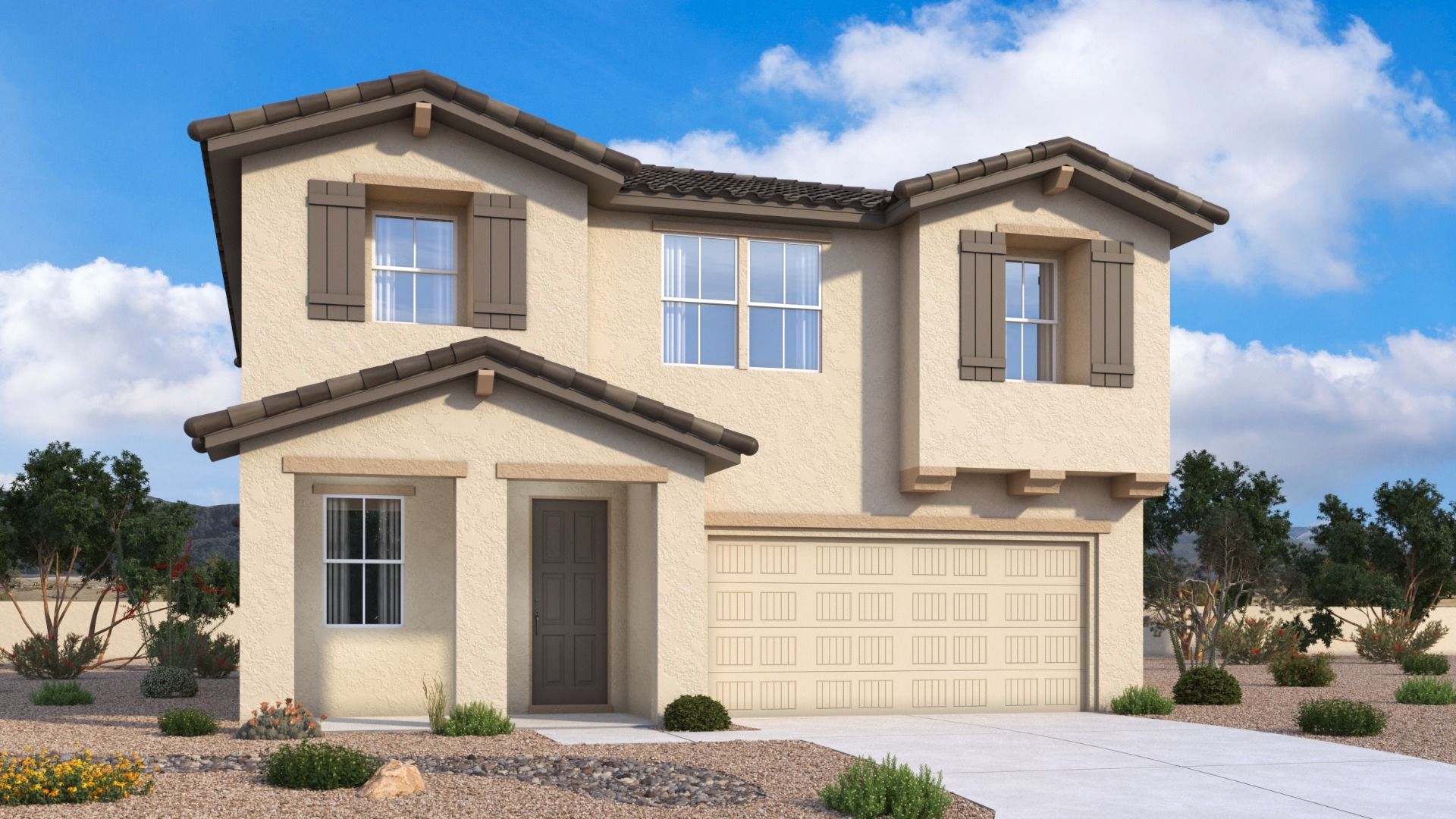 Magma Ranch, Florence AZ, Winslow Home Plan, Elevation B, Tucson, DRB Homes