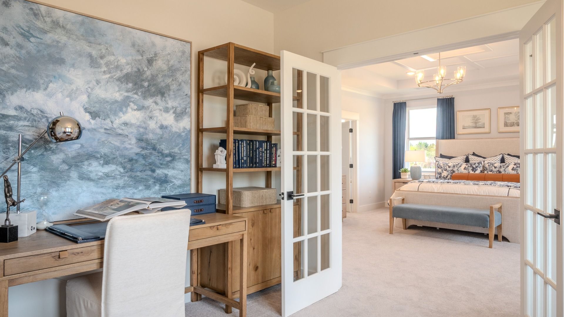 Flex room within primary suite separated by French doors