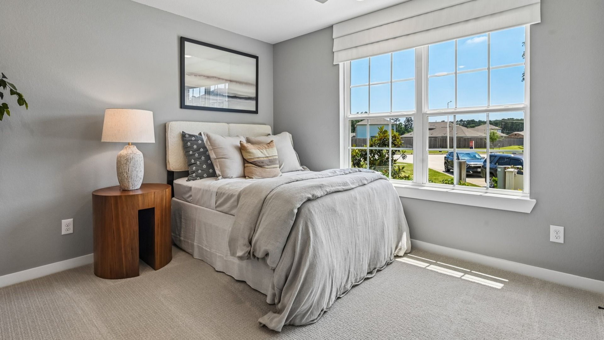 Experience serene elegance with expansive windows and chic décor in Cielo community's luxury home.
