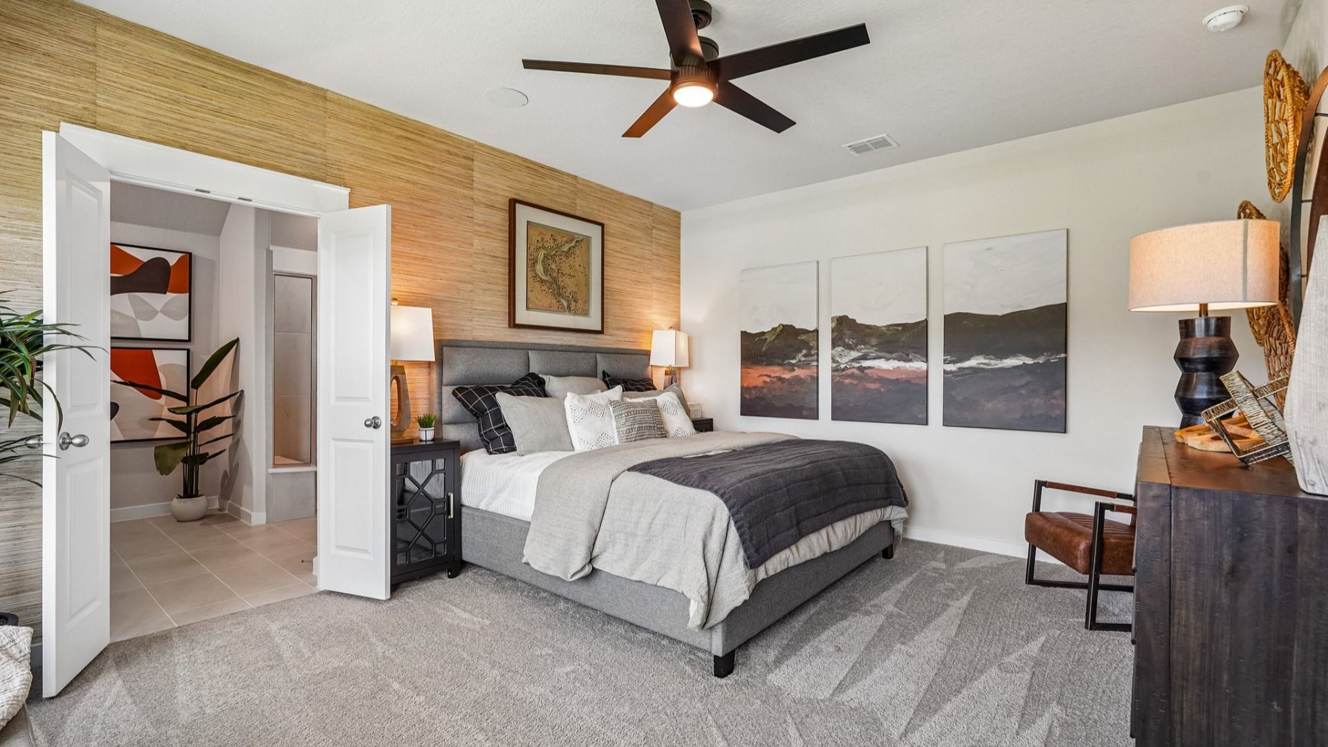 Inviting Owner's Suite is a private retreat split from other bedrooms.