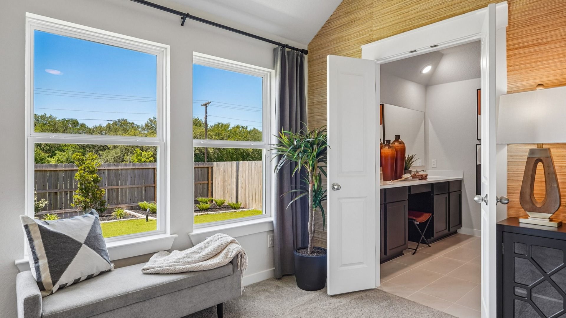 Spacious retreat.Gorgeous views of the backyard and mature trees from the Owner's Suite.