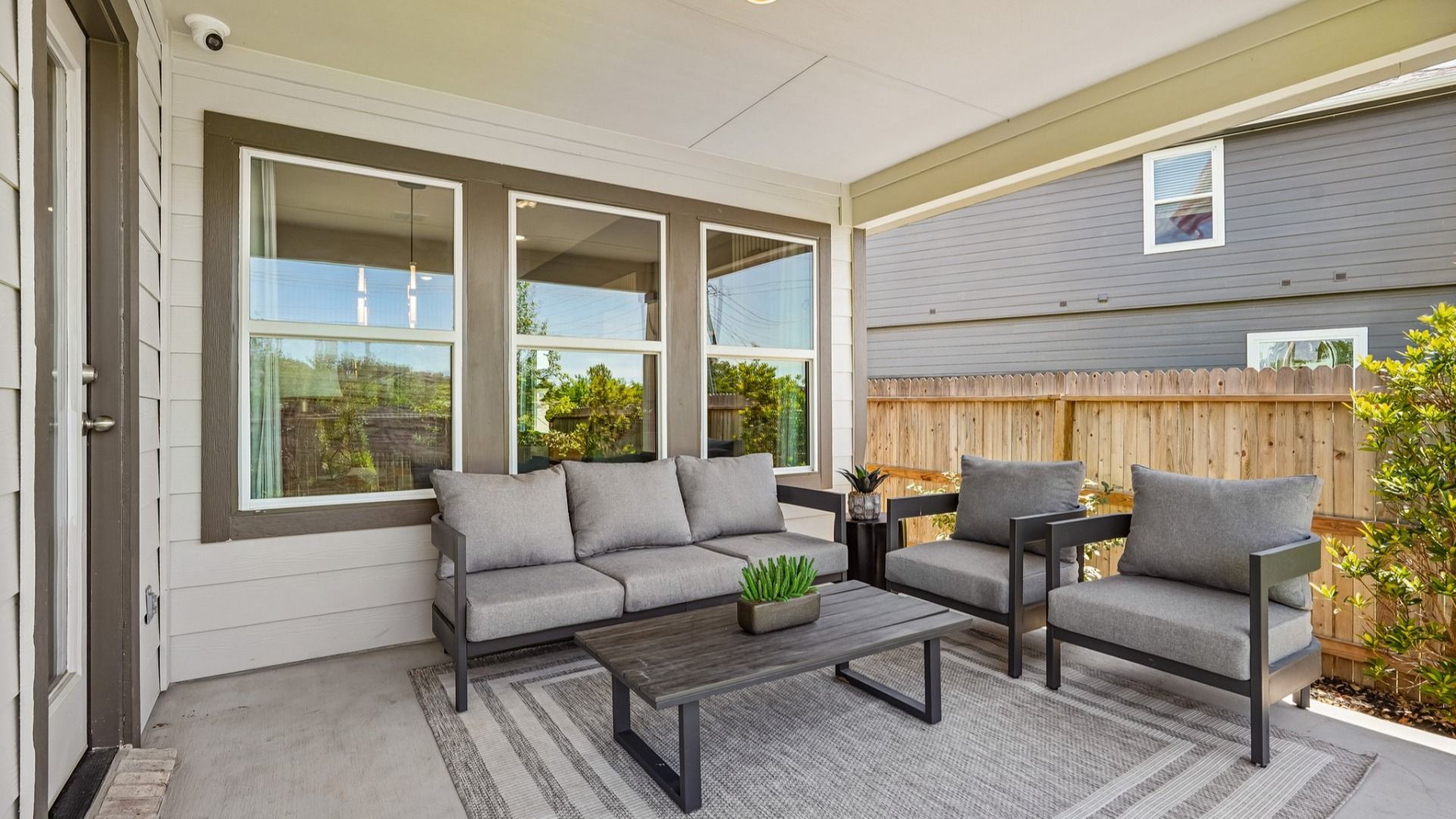 Covered Patio offers a shady retreat during the warmer summer months