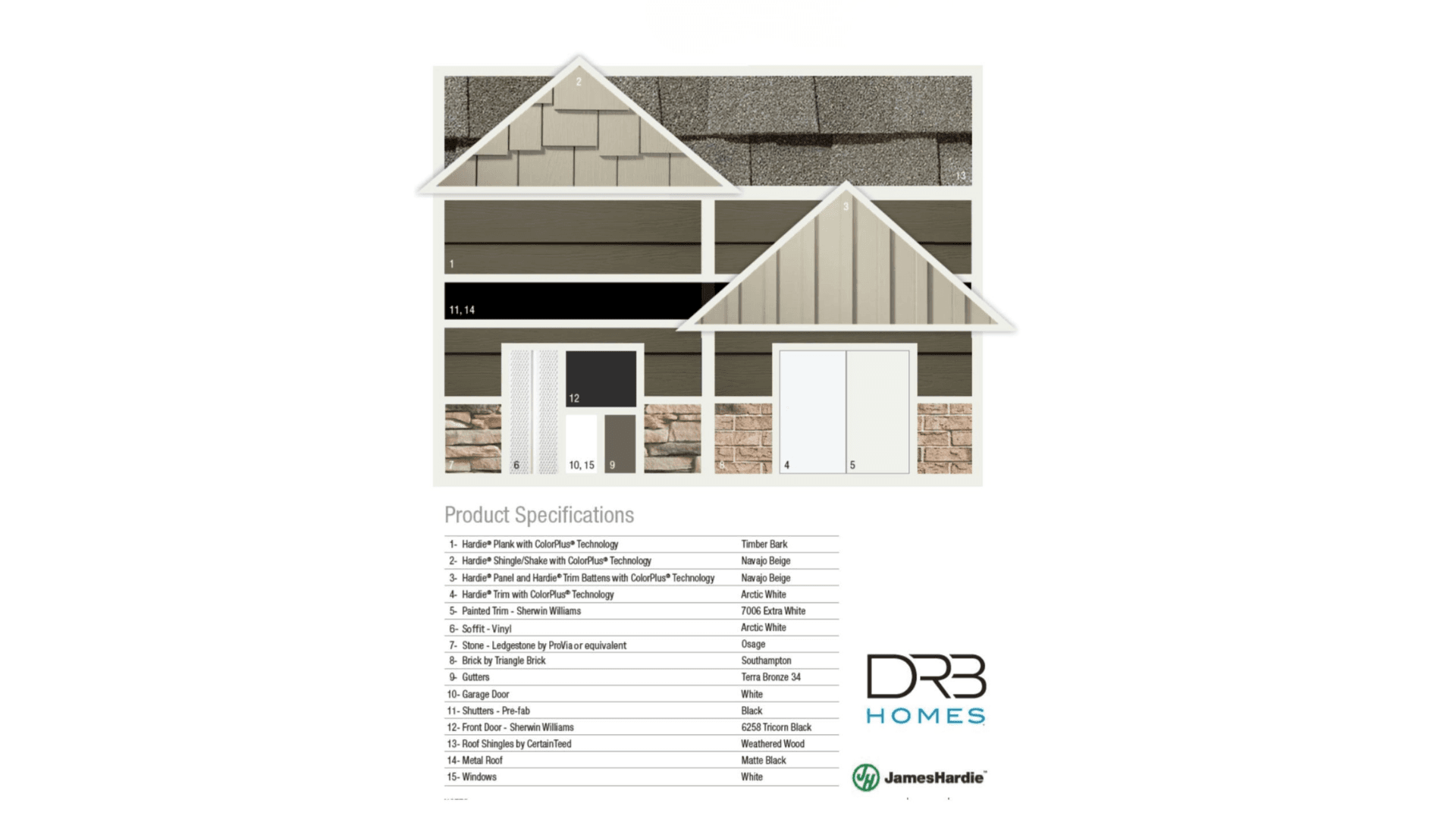 Mockup of Exterior colors and finishes