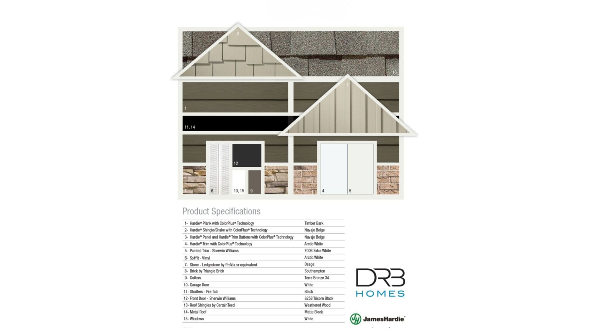 Mockup of Exterior colors and finishes