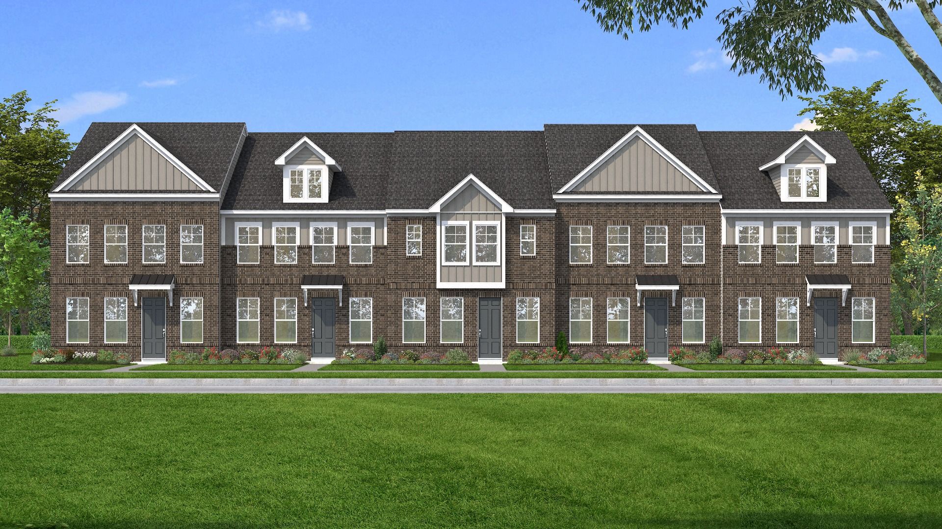 All-brick exterior with Hardie accents in our third color scheme option for Hartmann Landing