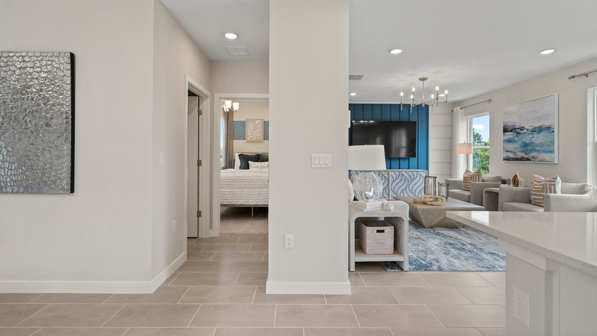 Open Concept with First Floor Living Area in Ponte Vedra New Home Plan in Hamilton Bluff in Haines City, FL by DRB Homes