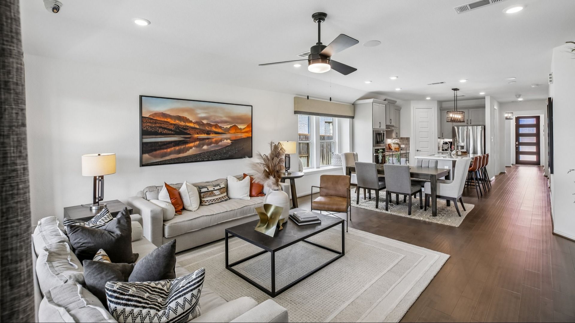 Elegant open-plan living space with chic finishes and contemporary design in Cypress Green.