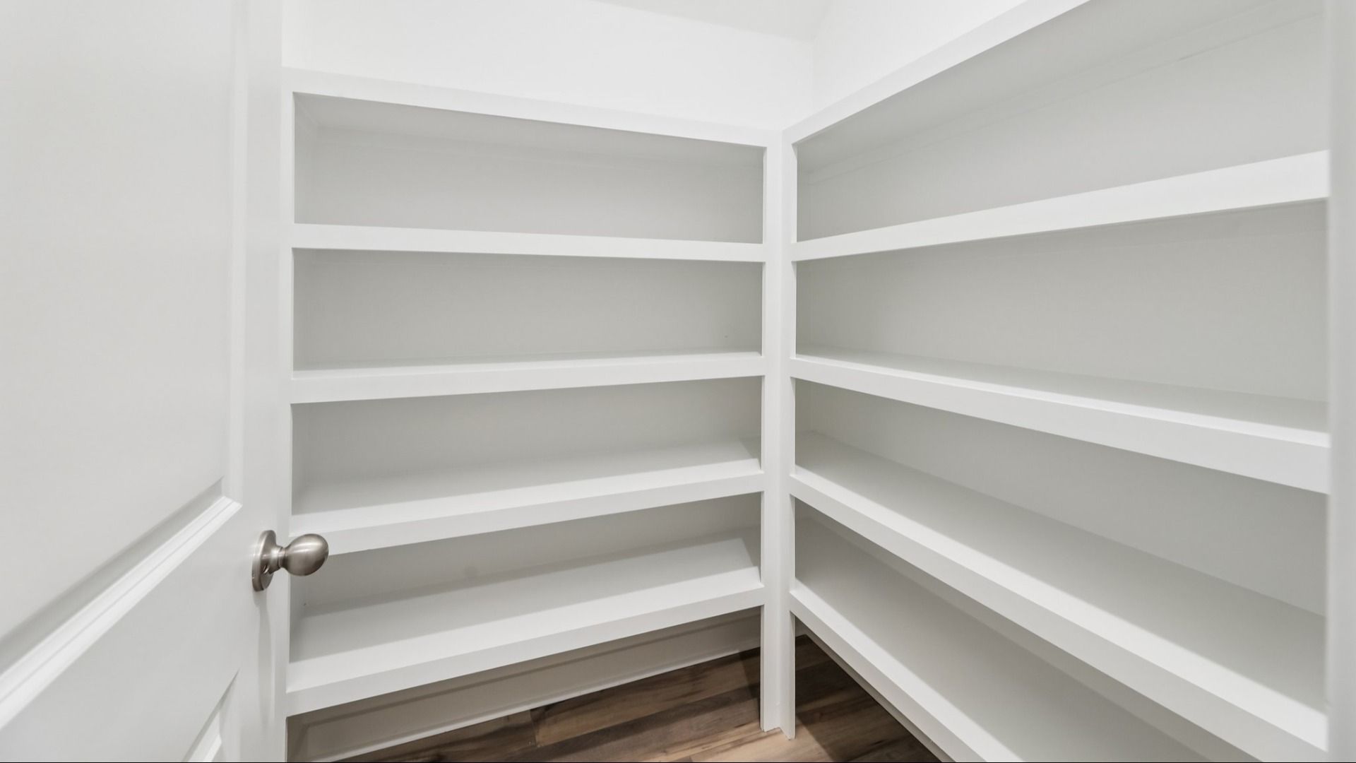 Pantry with built-in shelves