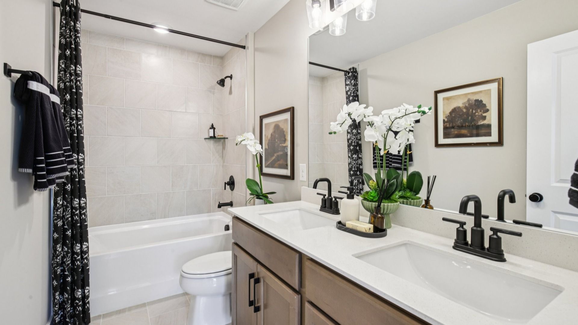 Bathroom with dual vanity