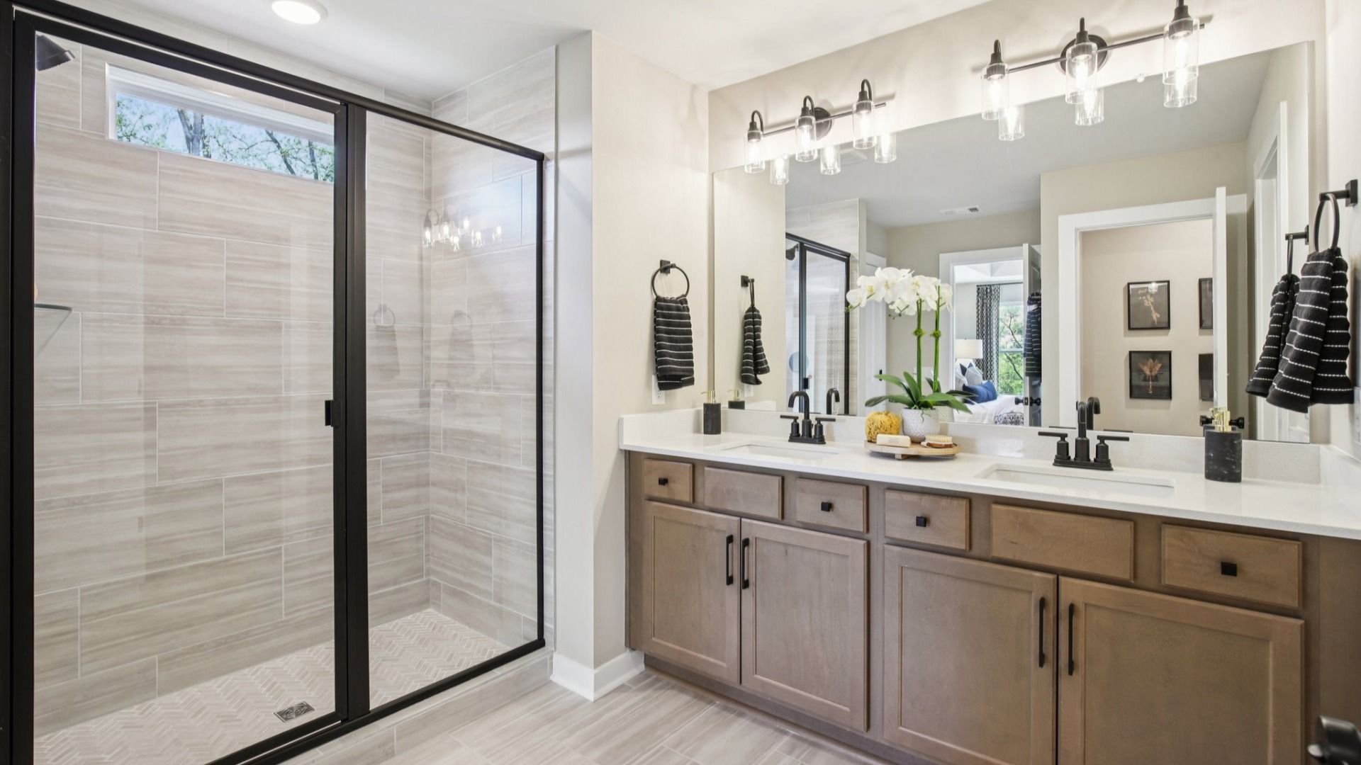 Bathroom with dual vanity