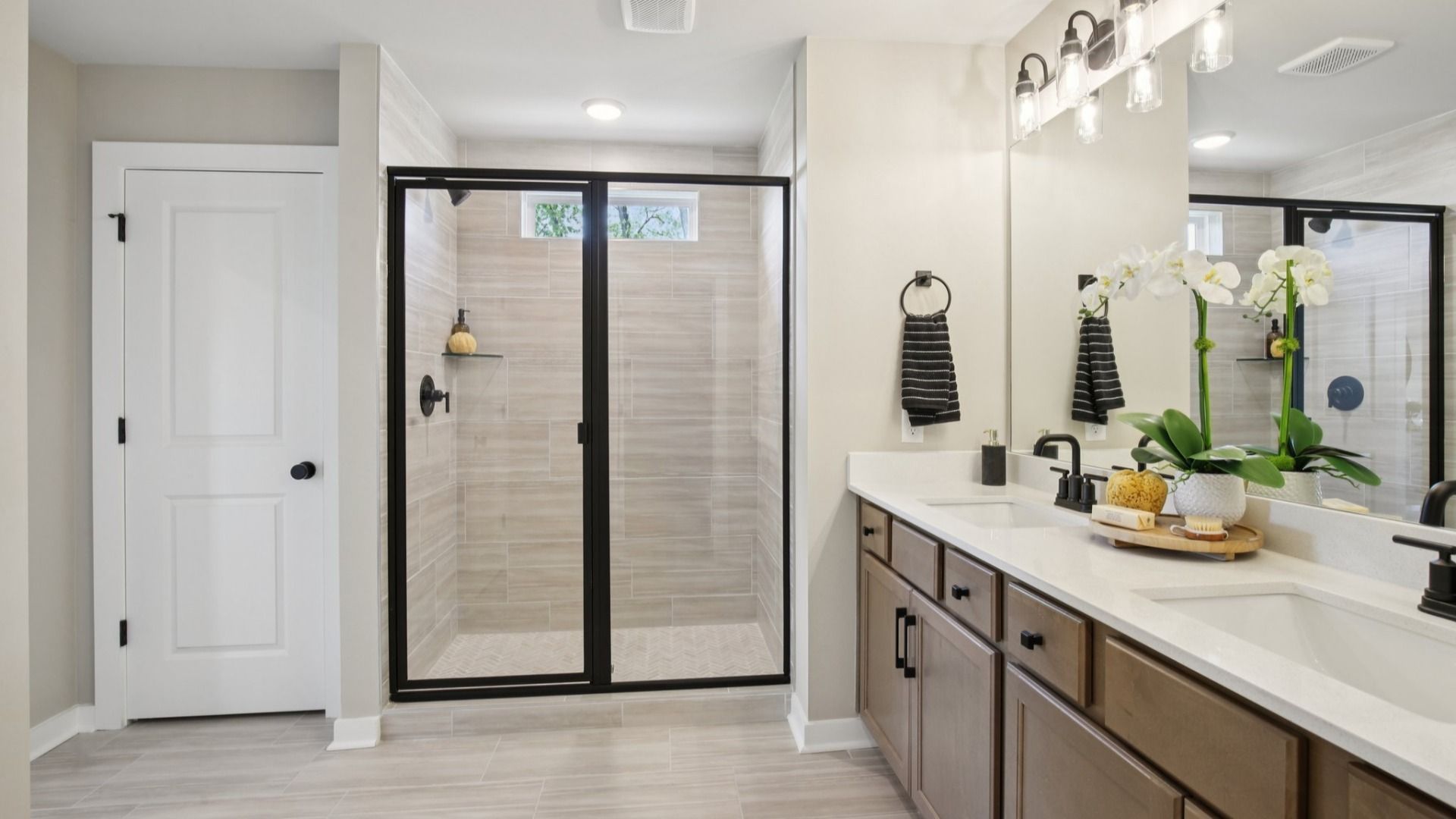Bathroom with dual vanity