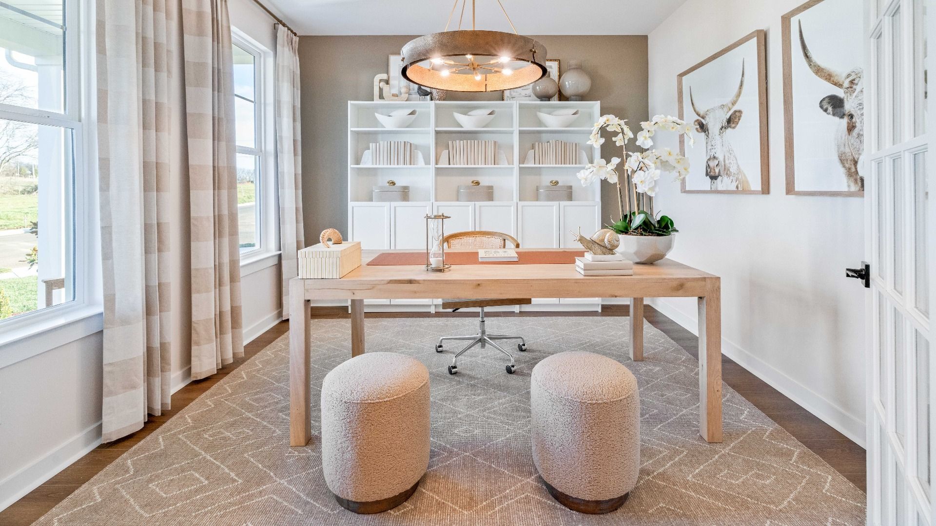 Study with hard-surface flooring and natural lighting