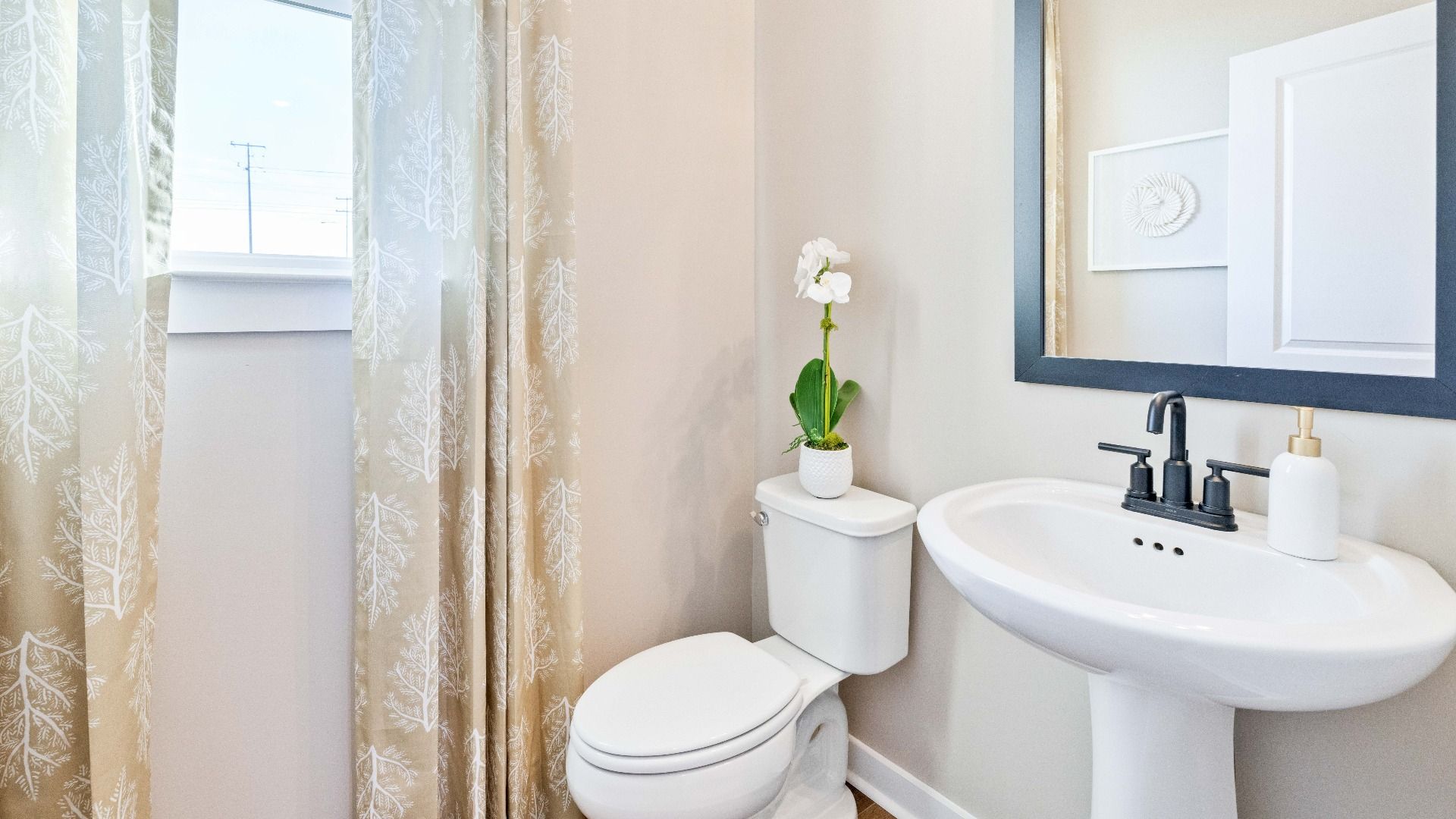 Powder room with window
