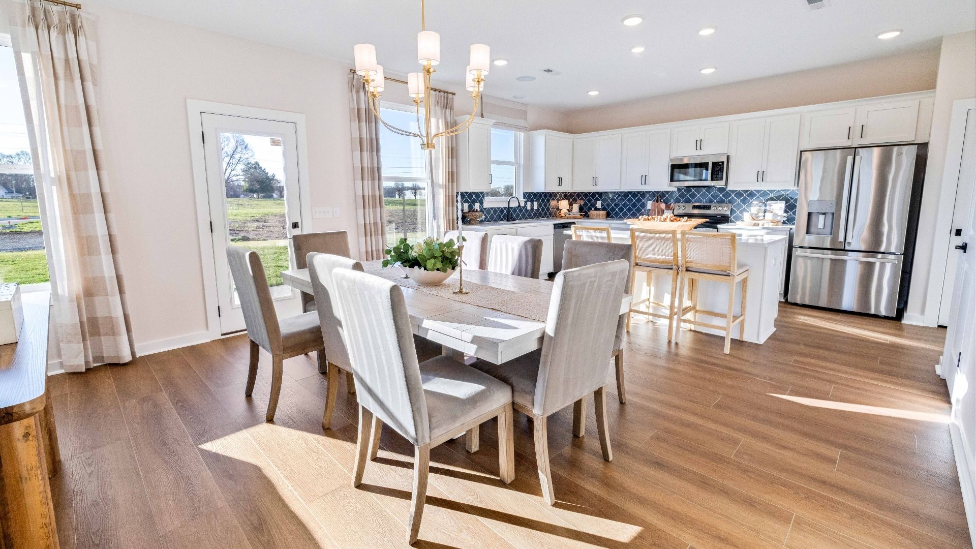 View of dining area and kitchen