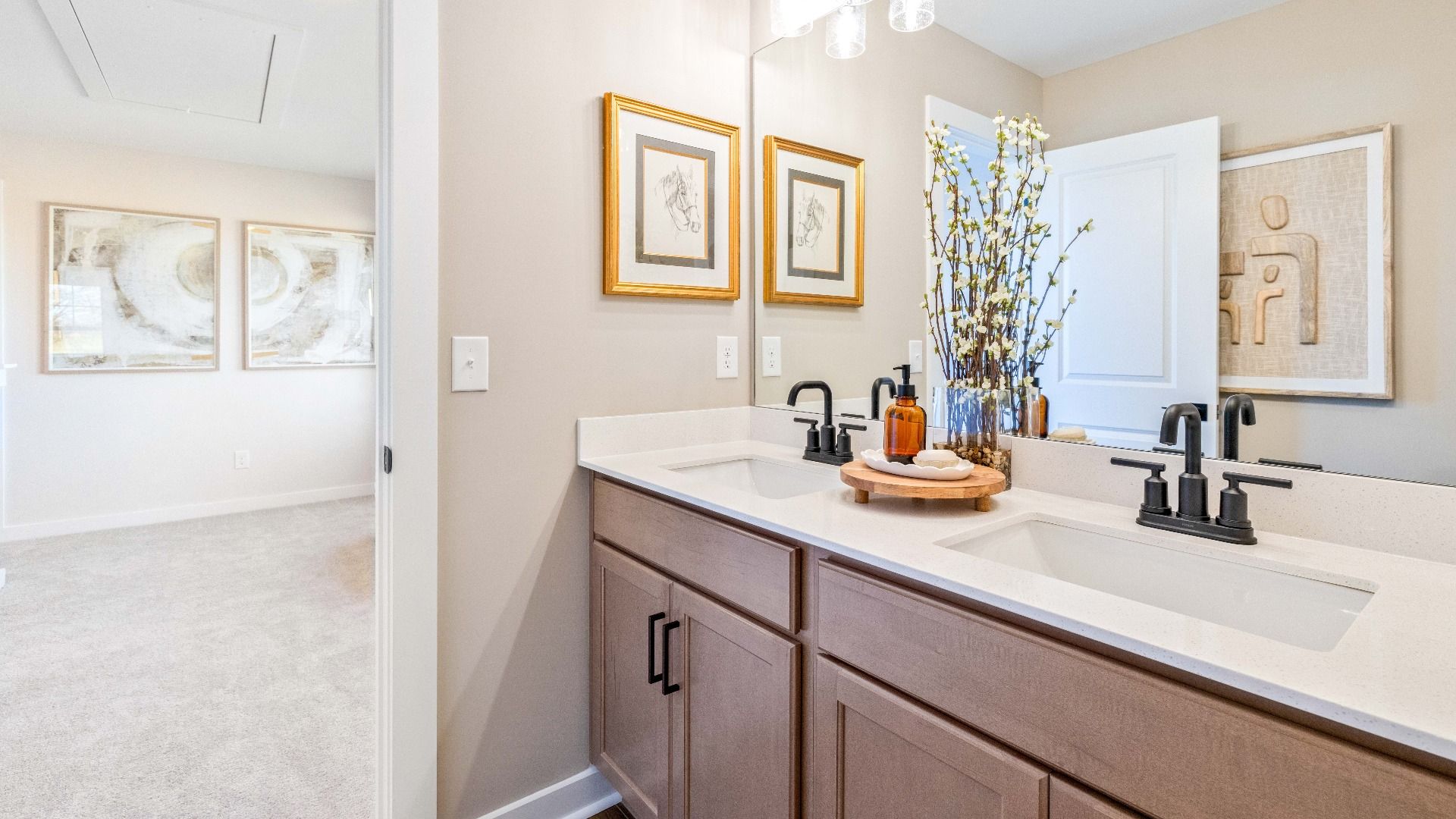 Bathroom with dual vanity
