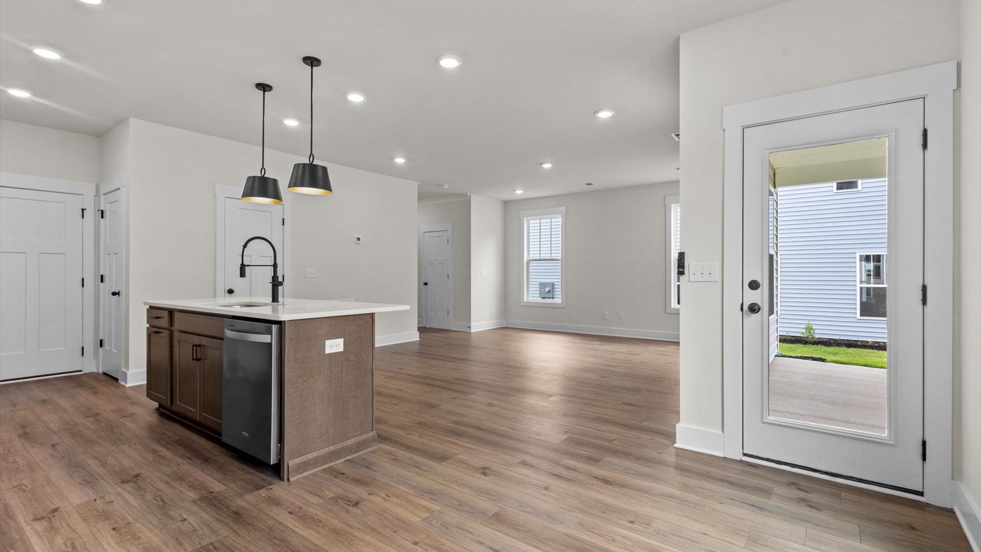 View of kitchen and gathering area
