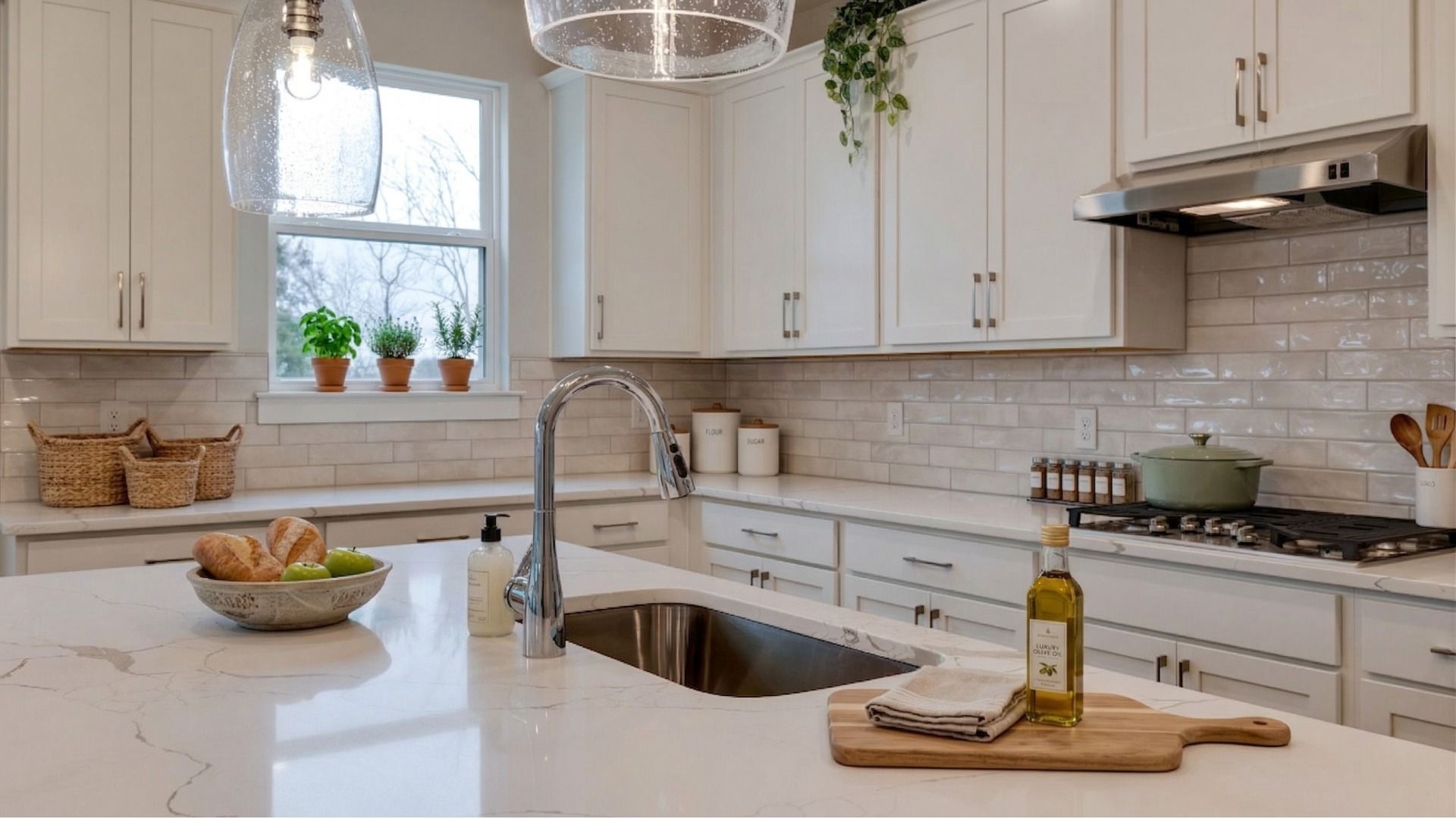 Enjoy preparing meals in the large kitchen with island