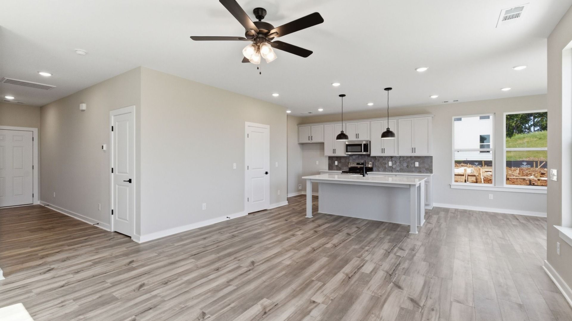 View of kitchen and dining area
