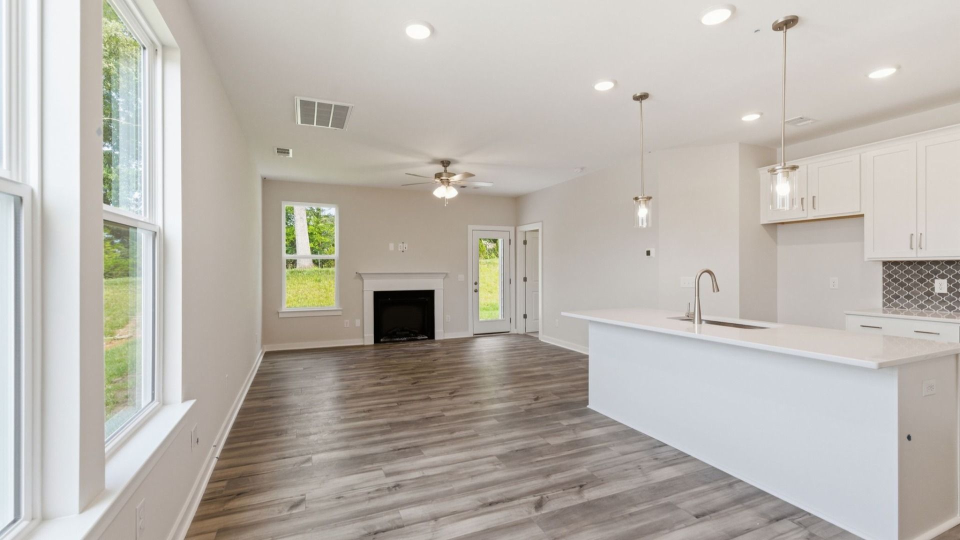View of kitchen and gathering area