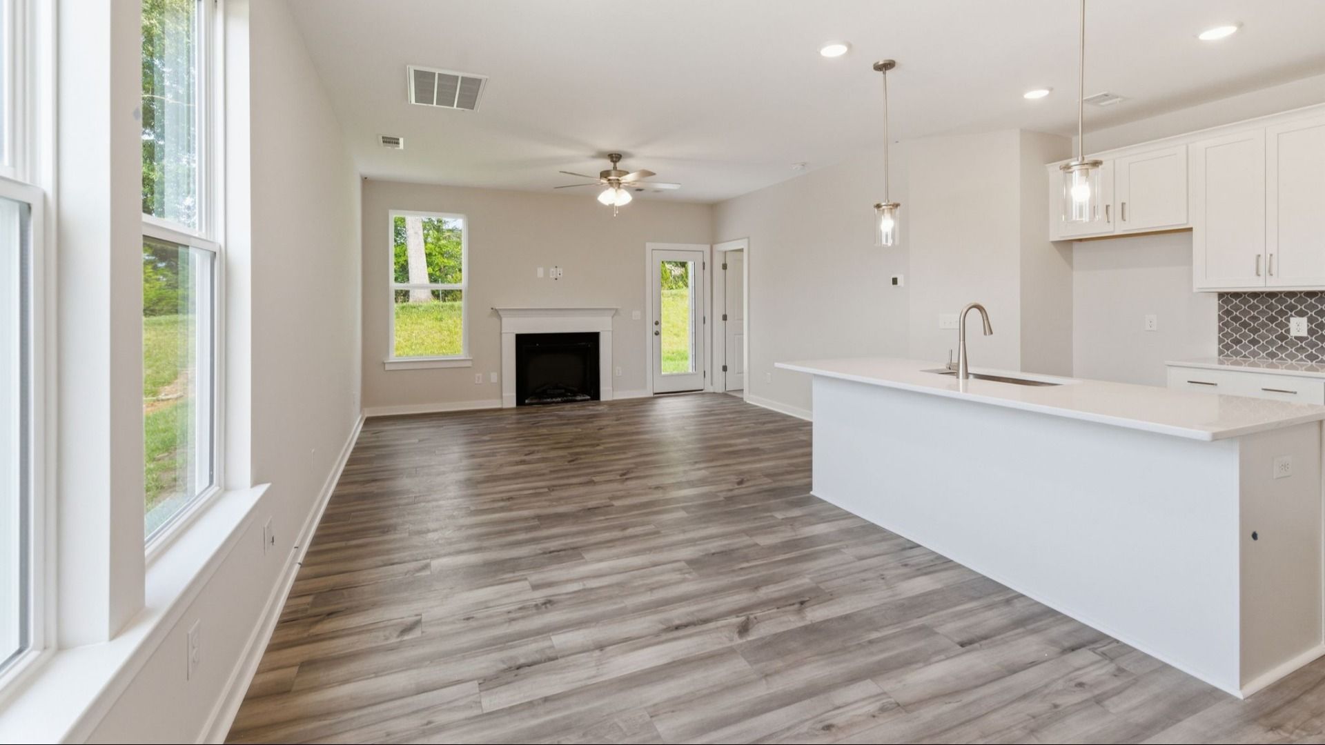 View of kitchen and gathering area