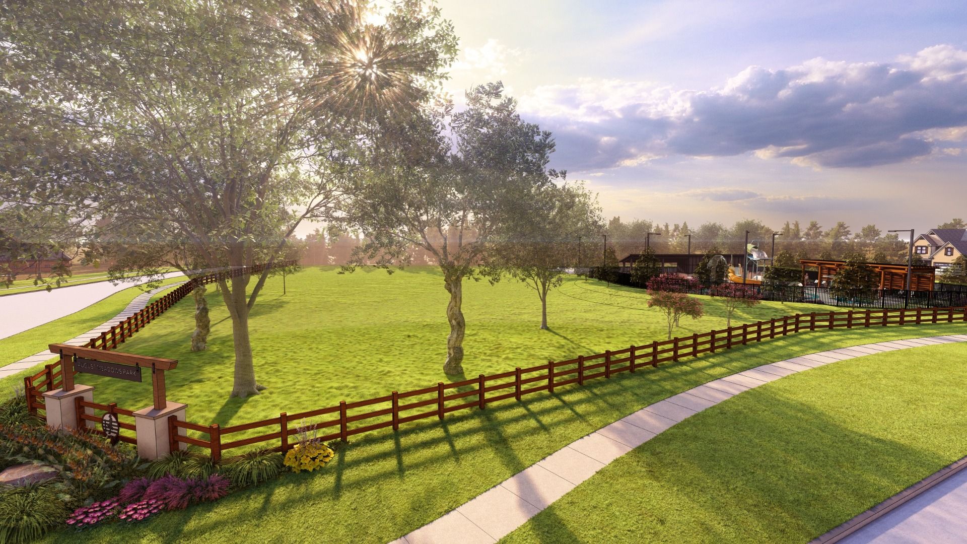 Rendering of Scenic Park Space in August Meadows