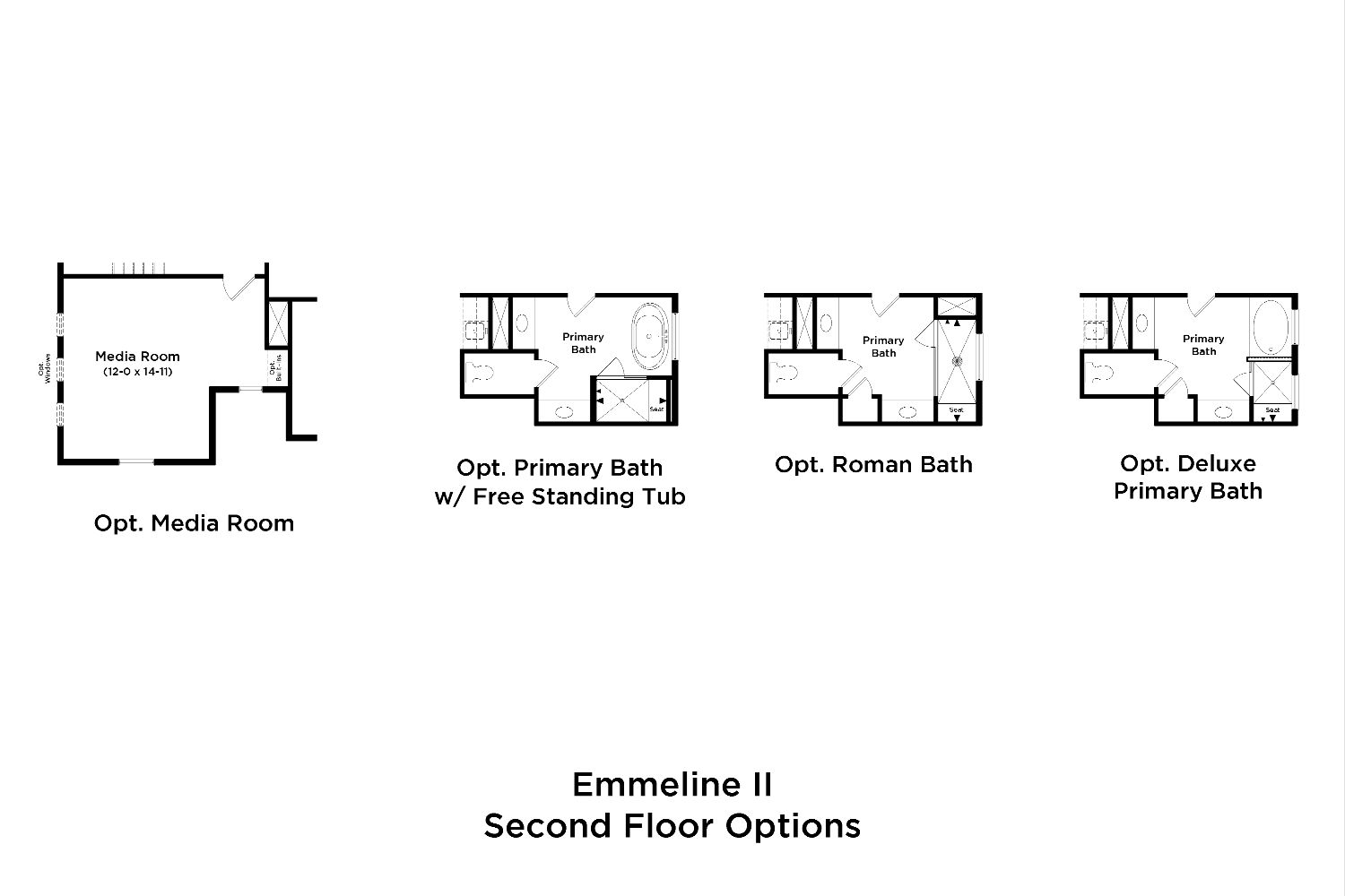 Floorplan of Second Floor Options