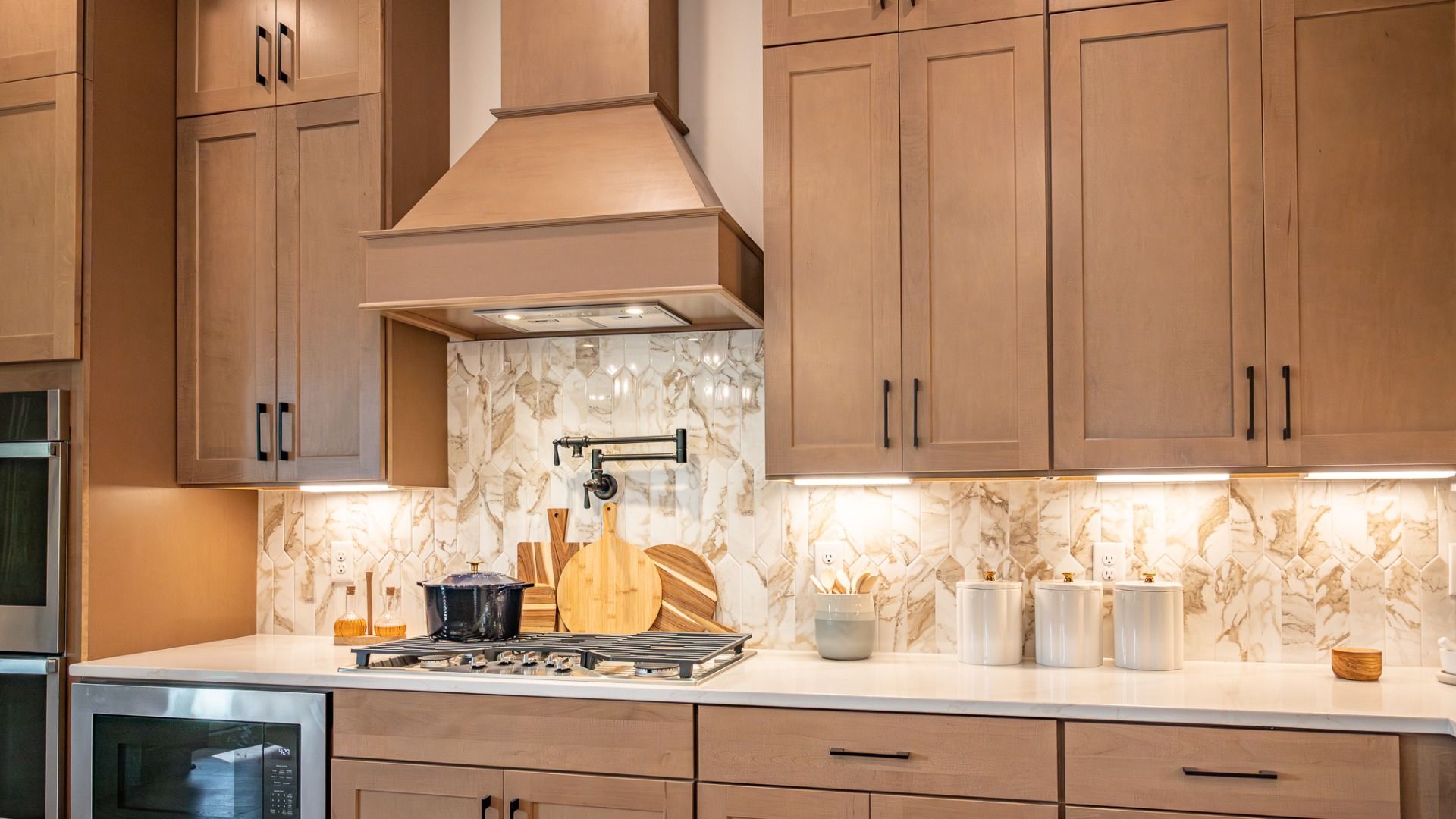 Close-up of gourmet kitchen