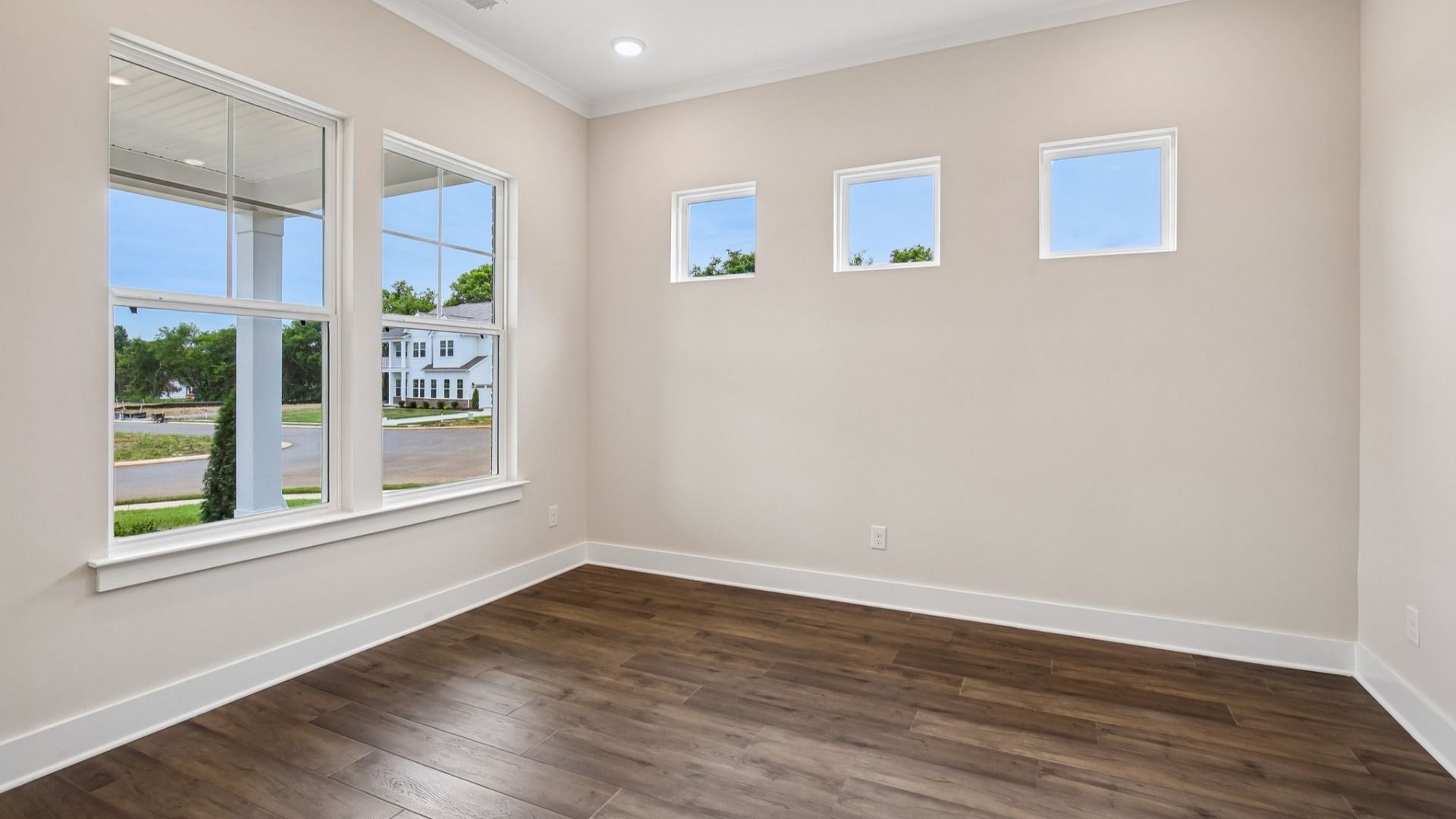 Dining area with bright natural light from windows