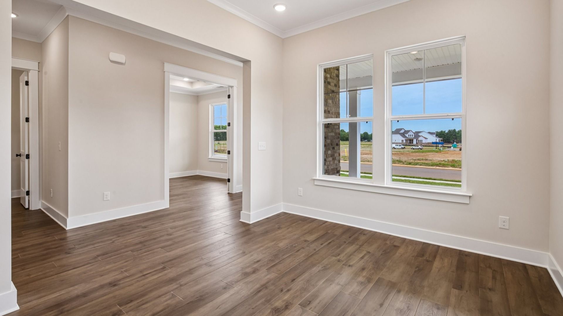 Dining area with bright natural light from windows