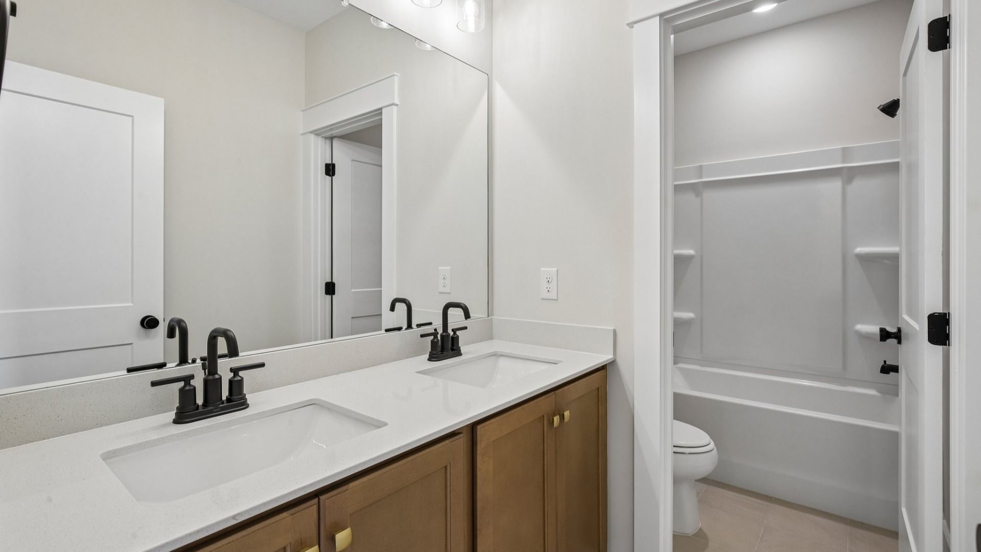 Bathroom with dual vanity