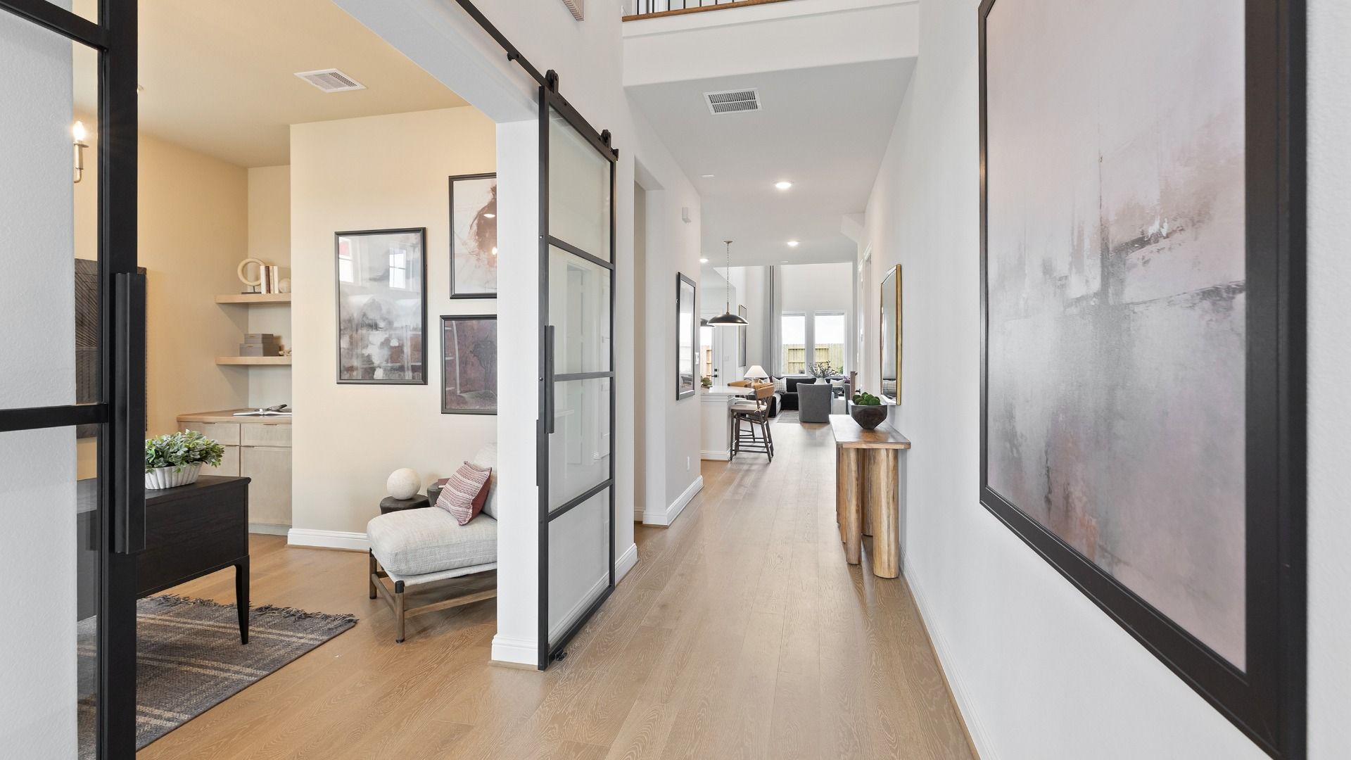 The entryway of this home opens to a designated private study just off the foyer.