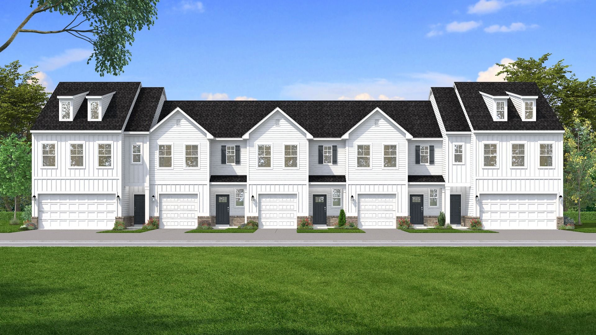 Arctic White Siding with Brick water table color scheme