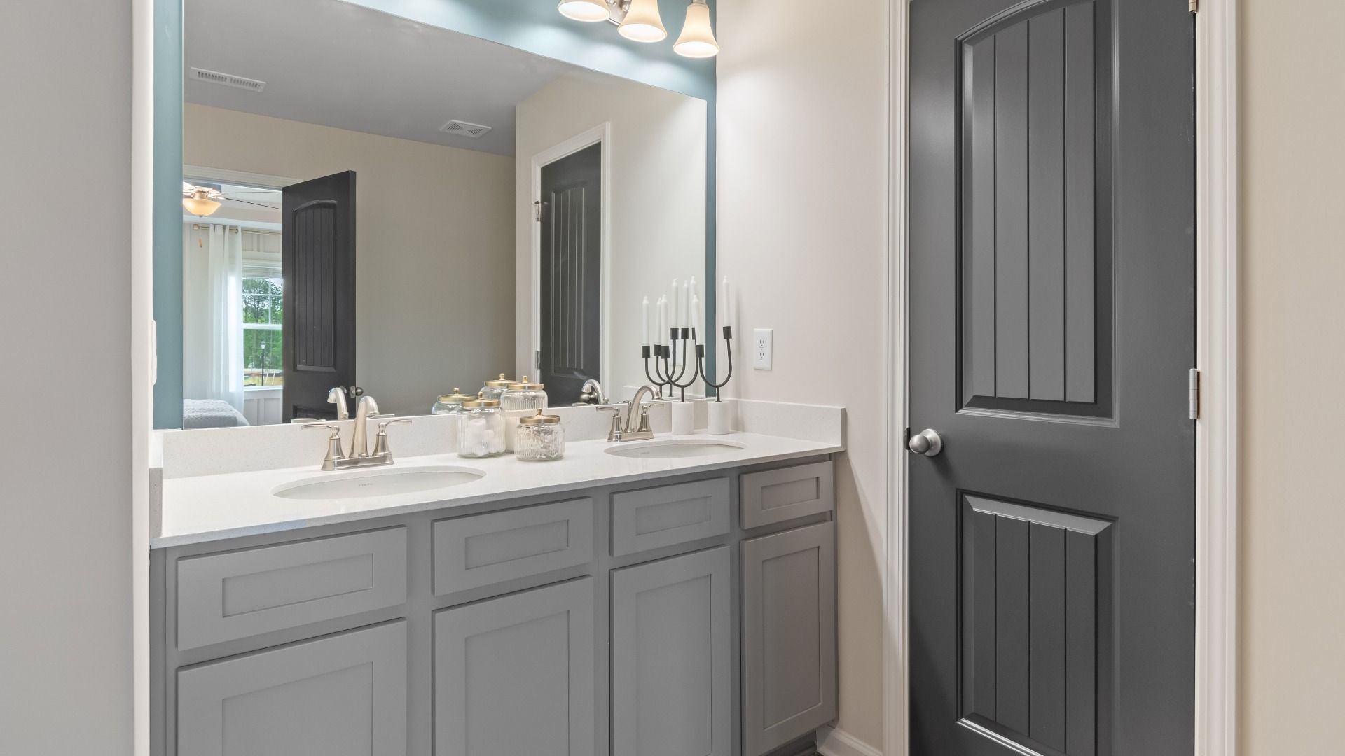 Bathroom with dual vanity