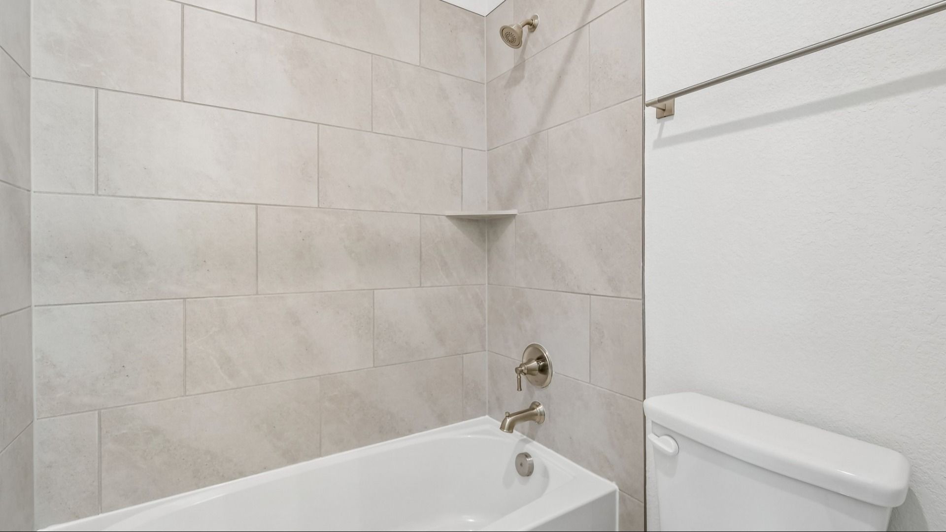 A shower in the Brown floorplan at Retreat at San Gabriel - Representative Image